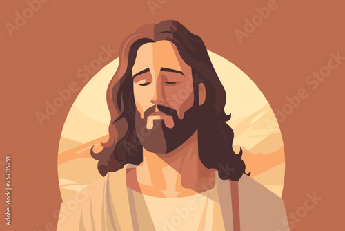 Jesus Christ, the Son of God , Messiah symbol of Christianity vector illustration
