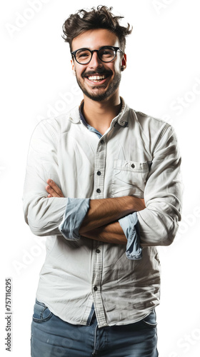 portrait of a man in casual clothes on transparent background 