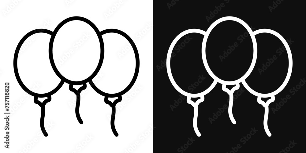 Balloons Icon Set. Vector Illustration