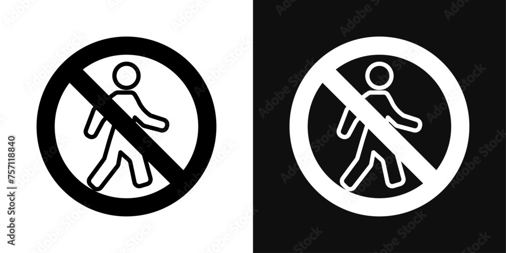 Do Not Enter Sign Icon Set. Vector Illustration - obrazy, fototapety, plakaty 