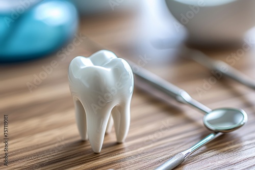 a tooth model on a table