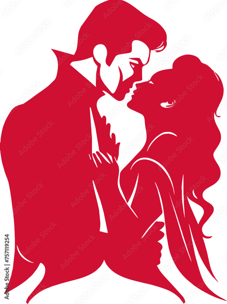 Love Romantic Couple Vector silhouette 