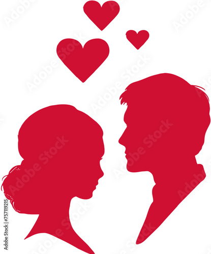 Love Romantic Couple Vector silhouette 