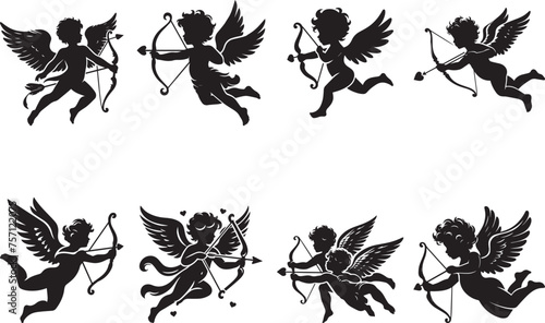 Cupid Silhouettes Cupid Love EPS Vector Cupid Clipart
