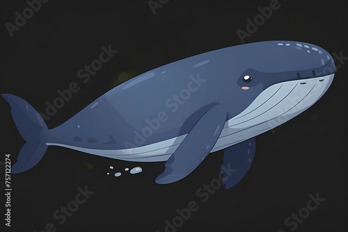 illustration of a cartoon Blue whale