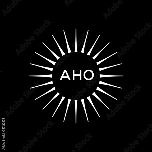 AHO  logo design template vector. AHO Business abstract connection vector logo. AHO icon circle logotype.
 photo