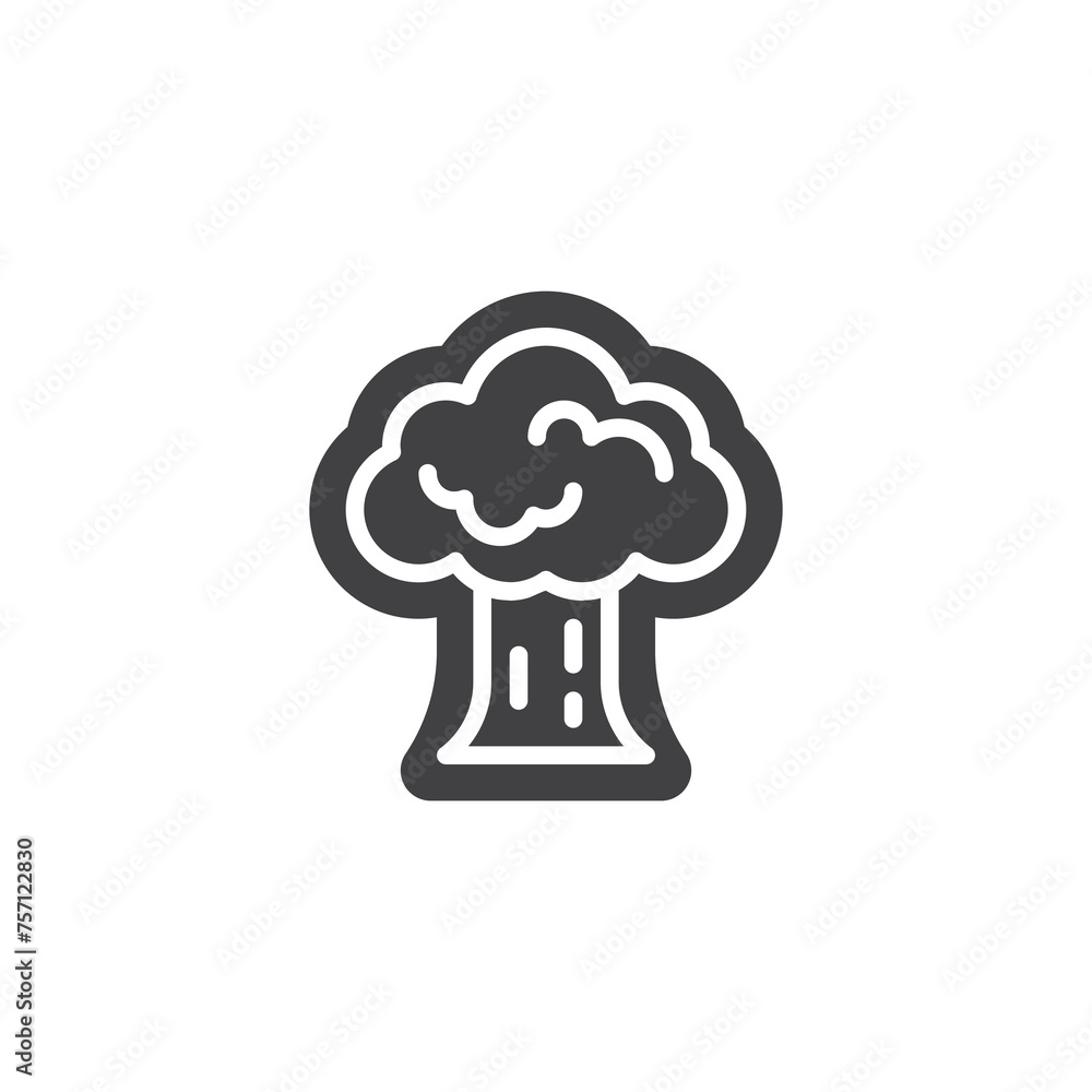 Tree-shaped sticker or label vector icon Tree-shaped sticker or label vector icon