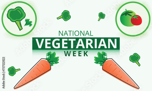 National Vegetarian Week. background, banner, card, poster, template. Vector illustration.