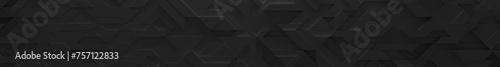 Extra-Wide Dark Futuristic Geometrical Background (Website Head) (3D Illustra...