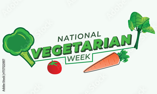 National Vegetarian Week. background, banner, card, poster, template. Vector illustration.