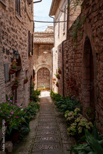 Historic buildings of Spello, Umbria, Italy photo