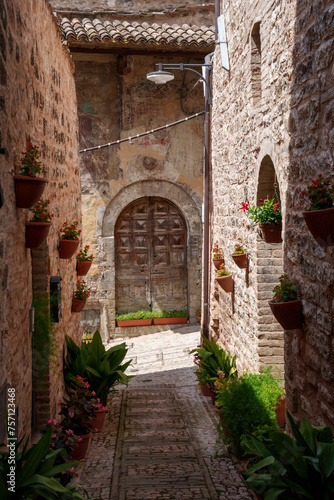 Historic buildings of Spello  Umbria  Italy