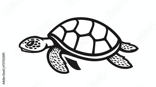 Turtle icon outline. turtle logo vector design flat