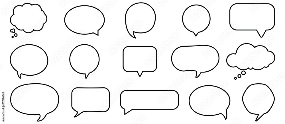 Fototapeta premium Set of speak bubble text, chatting box, message box