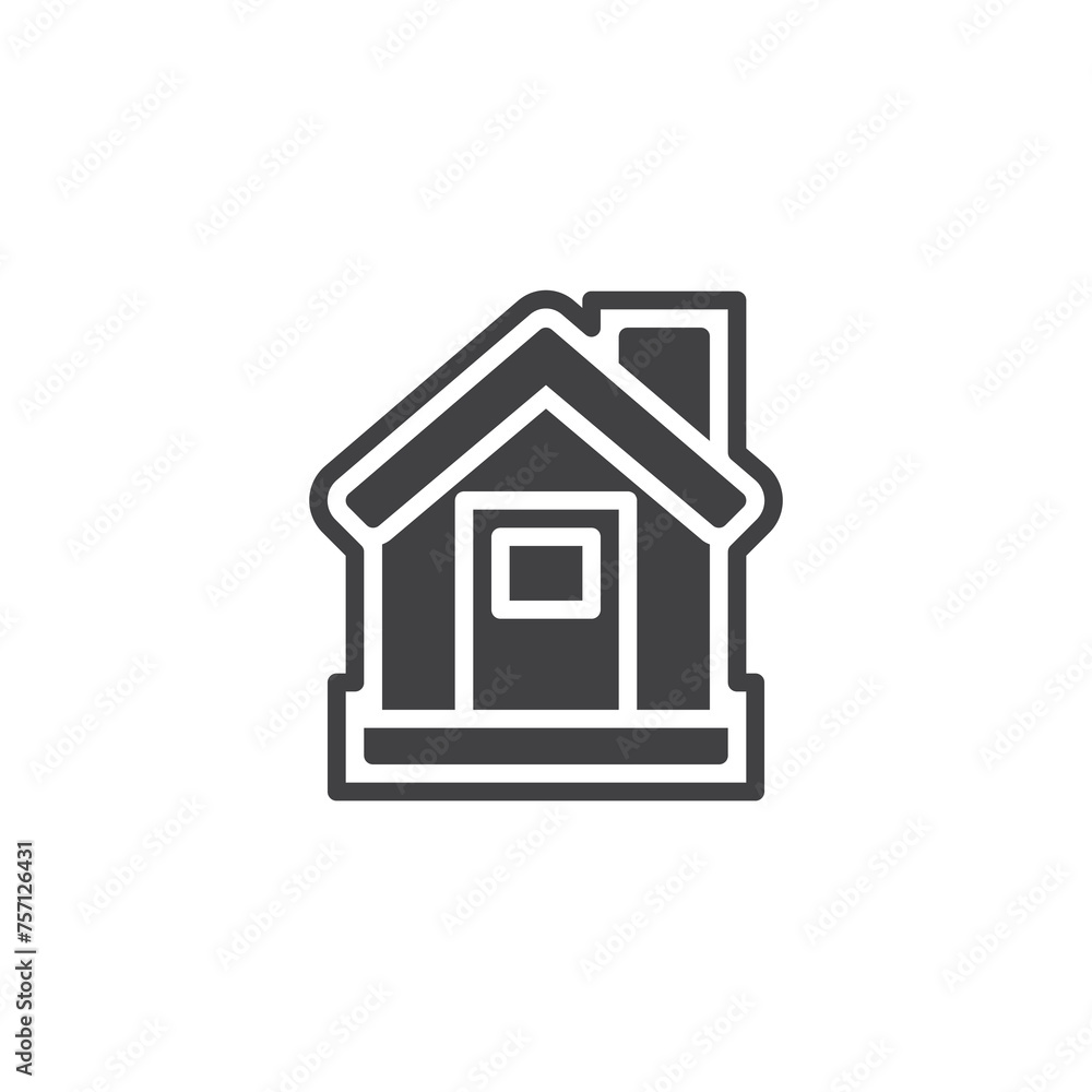 House-shaped sticker or label vector icon House-shaped sticker or label vector icon