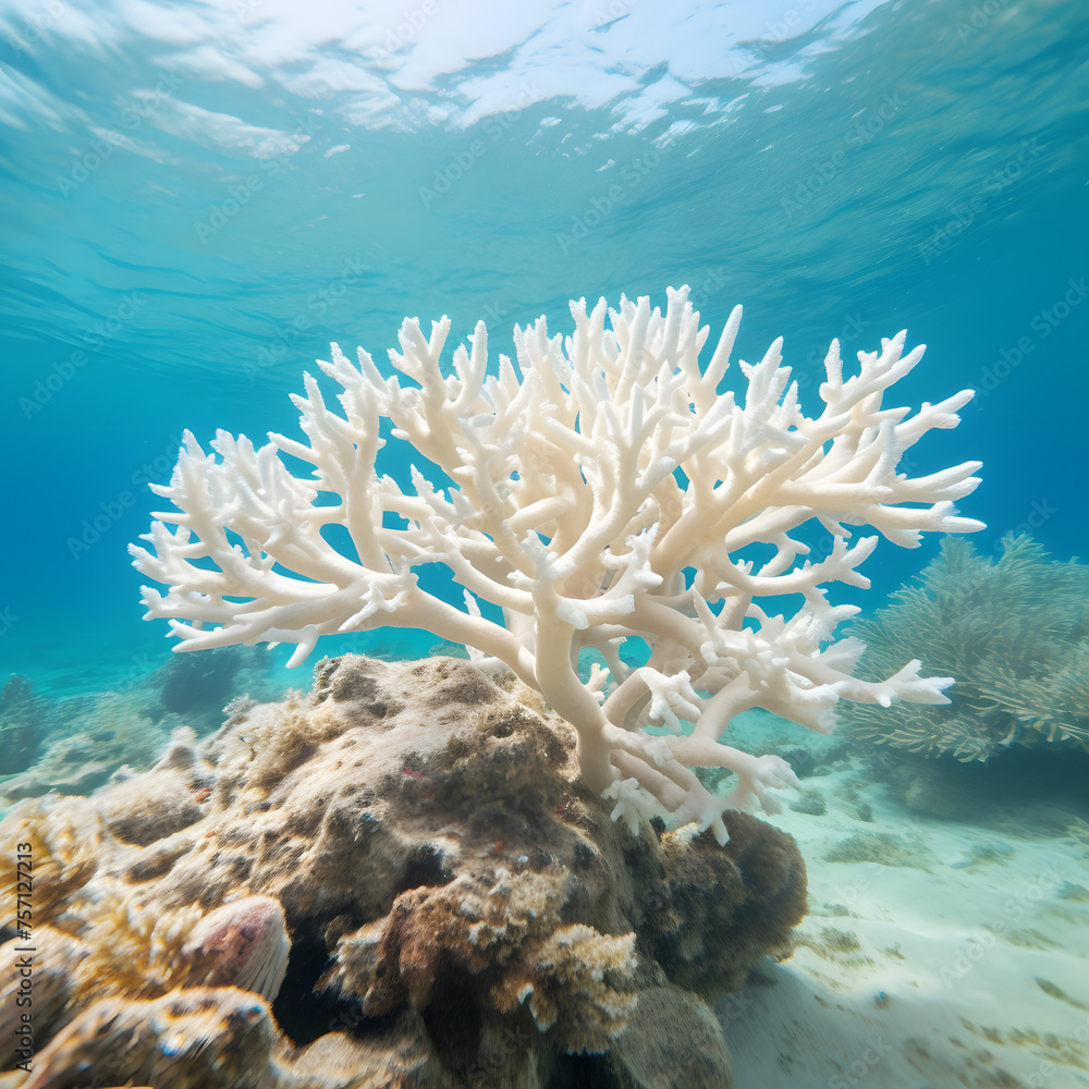 Fototapeta premium Picture of a White Pacific Coral Generative AI 