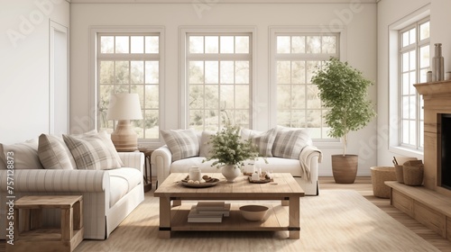 Design a modern farmhouse living room © Aeman
