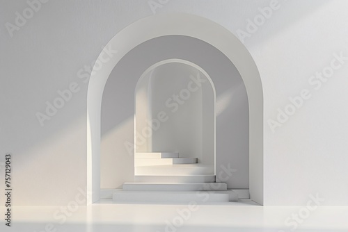a white staircase in a room