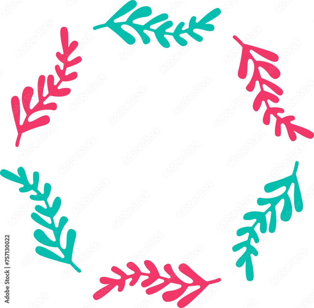 Abstract floral circle frame illustration	