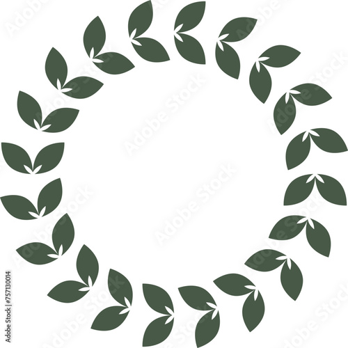 Abstract floral circle frame illustration 