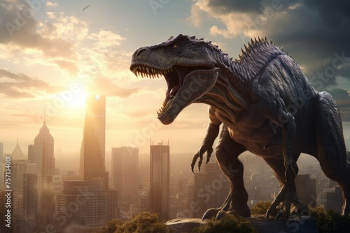 T-Rex dominating a cityscape © Michael Böhm