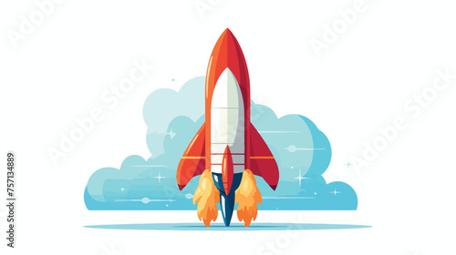 Rocket. Flat design vector concept of new business