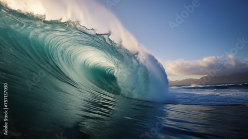 photo of a big wave on the sea ocean