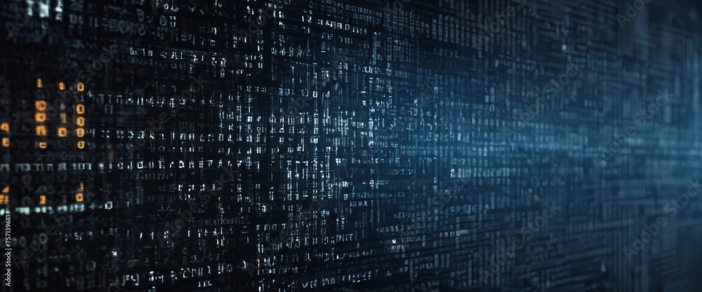 An abstract digital background with binary code and AI algorithms running in the background An abstract digital background with binary code and AI algorithms running in the background