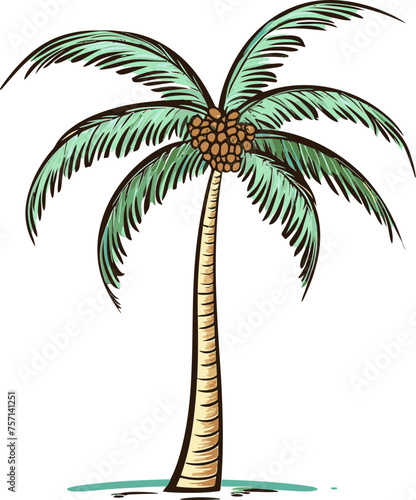 Island Imagination Mesmerizing Palm Tree Vector Art