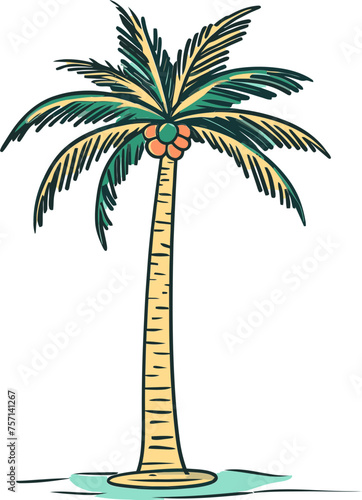 Sunset Serenity Radiant Palm Tree Vector Design