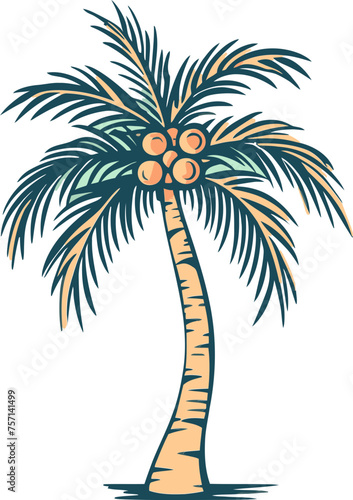 Seaside Symphony Dynamic Palm Tree Vector Design