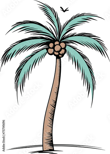 Tropical Tapestry Vibrant Palm Tree Vector Design
