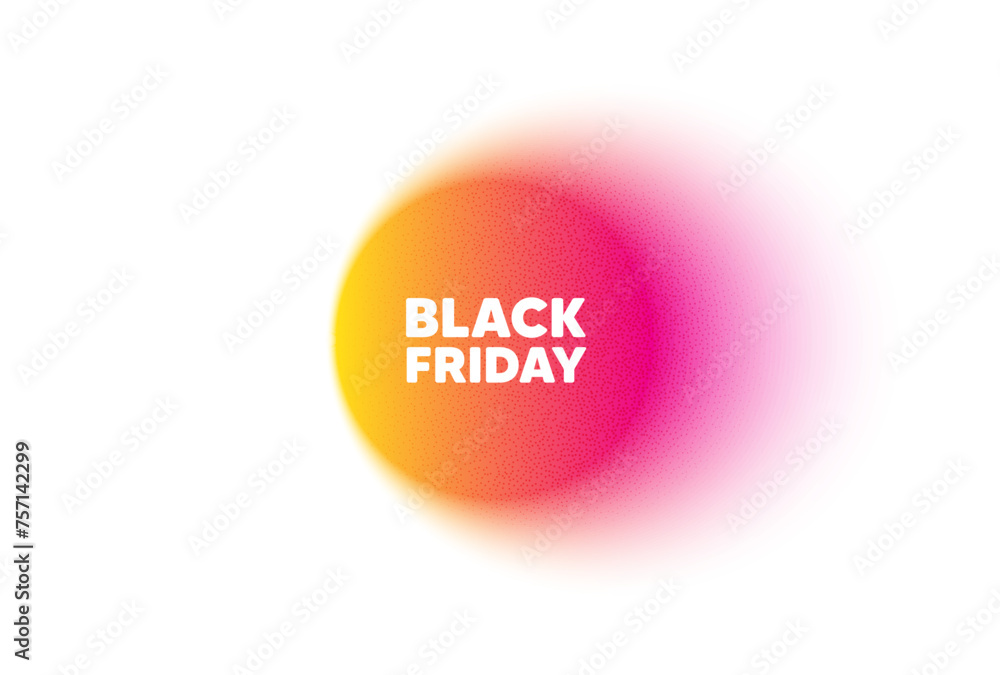 Color gradient circle banner. Black Friday Sale. Special offer price sign. Advertising Discounts symbol. Black friday blur message. Grain noise texture color gradation. Vector Color gradient circle banner. Black Friday Sale. Special offer price sign. Advertising Discounts symbol. Black friday blur message. Grain noise texture color gradation. Vector