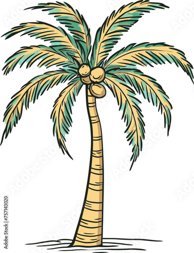 Tropical Temptation Dynamic Palm Tree Vector Art