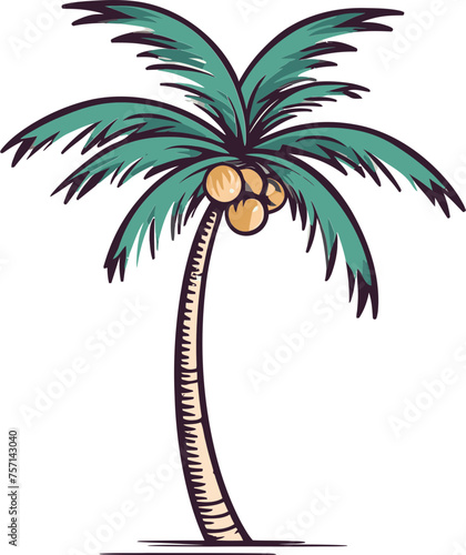 Palm Tree Vector Illustration PNG Free Download Transparent Delight