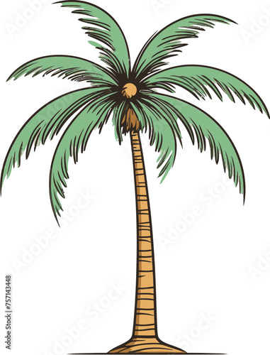 Tropical Tapestry Vibrant Palm Tree Vector Design