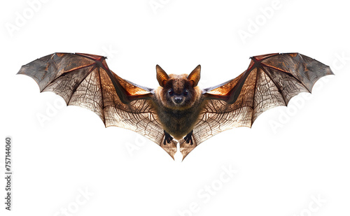 Flying bat isolated on transparent background.