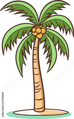 Island Inspiration Inspired Palm Tree Vector Illustration