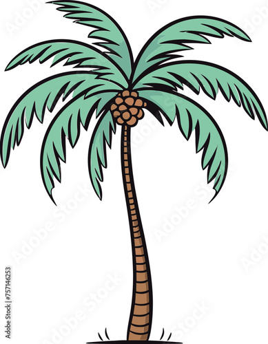 Coastal Elegance Intricate Palm Tree Vector Silhouette