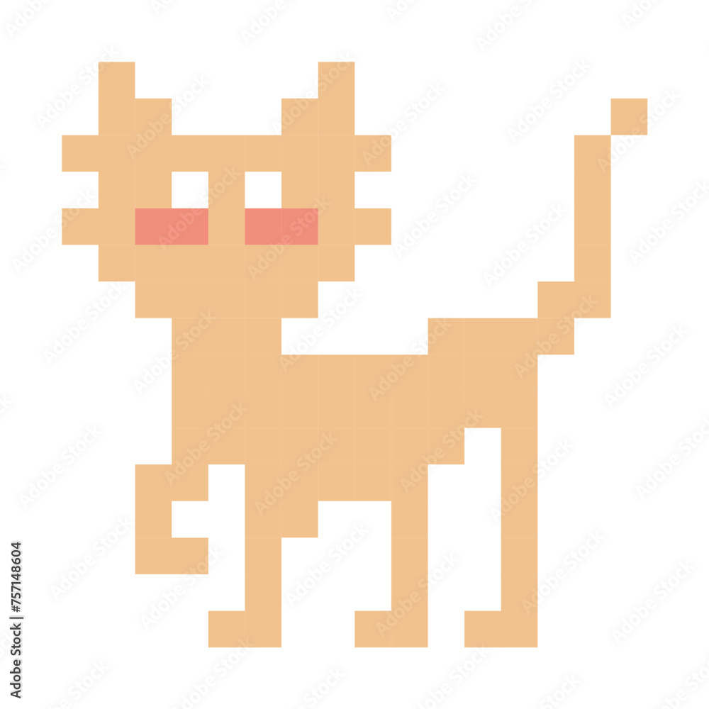 Fototapeta premium Cat pixel icon