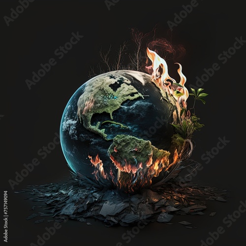 burning earth in fire