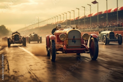 Vintage car race on a historic racetrack