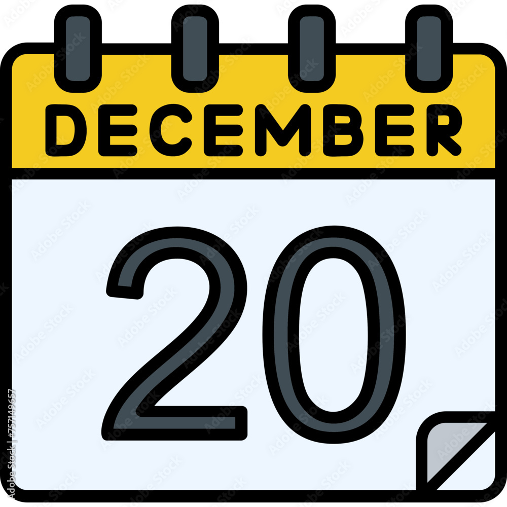 20 December Vector Icon Design