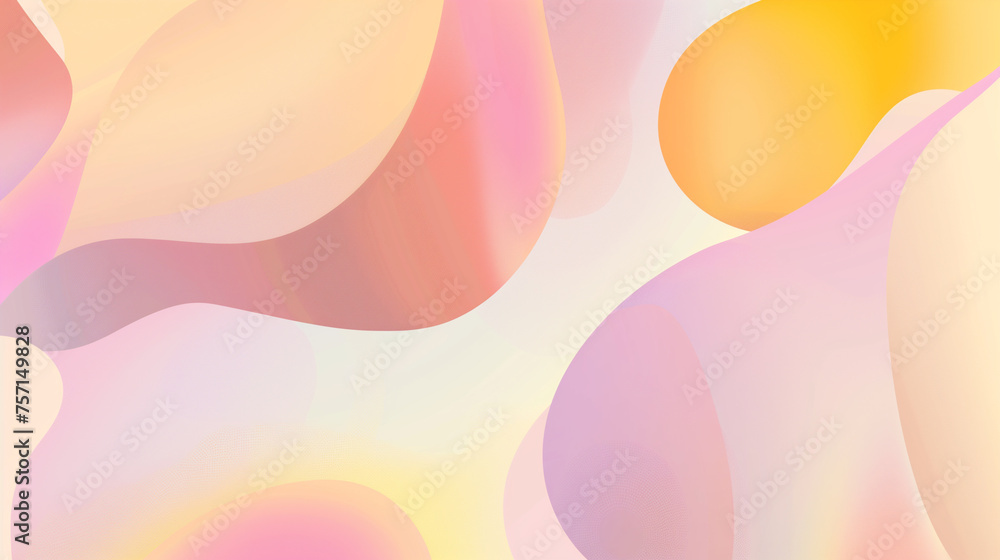 Abstract vector shapes in pastel colors, creating an elegant and premium logo for the Glowing Holographic Gradient. Trendy Website background. Music remix background banner.Copy paste area for texture - obrazy, fototapety, plakaty 