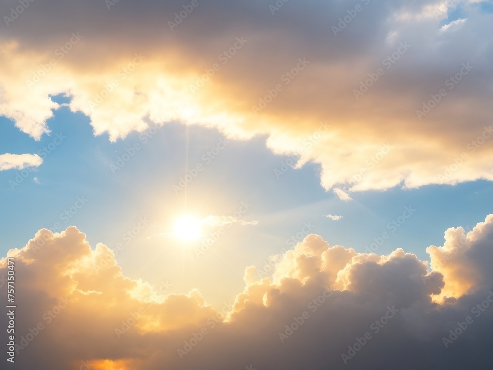 sun rays and clouds