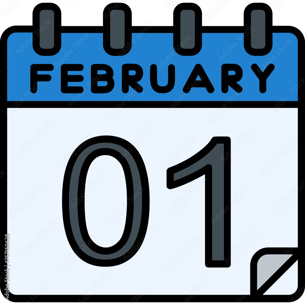 1 February Vector Icon Design 1 February Vector Icon Design