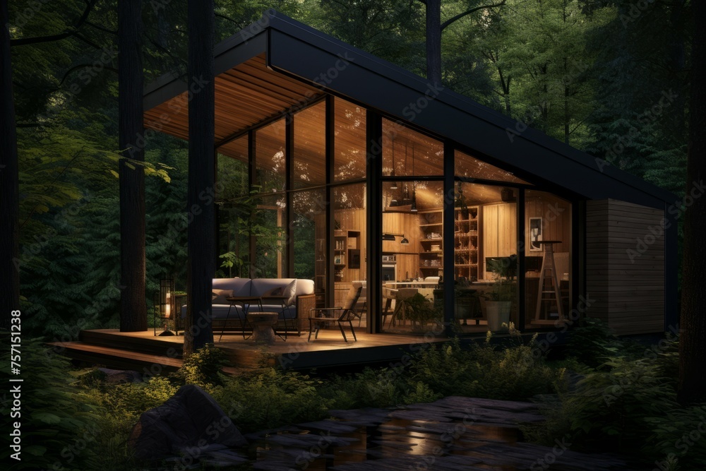 Cozy tiny home in a lush forest