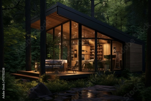 Cozy tiny home in a lush forest
