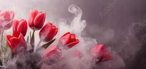 Czerwone tulipany, wiosenne kwiaty © Iwona