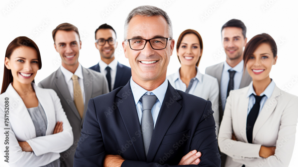 Smiling team of business people on a white background Smiling team of business people on a white background